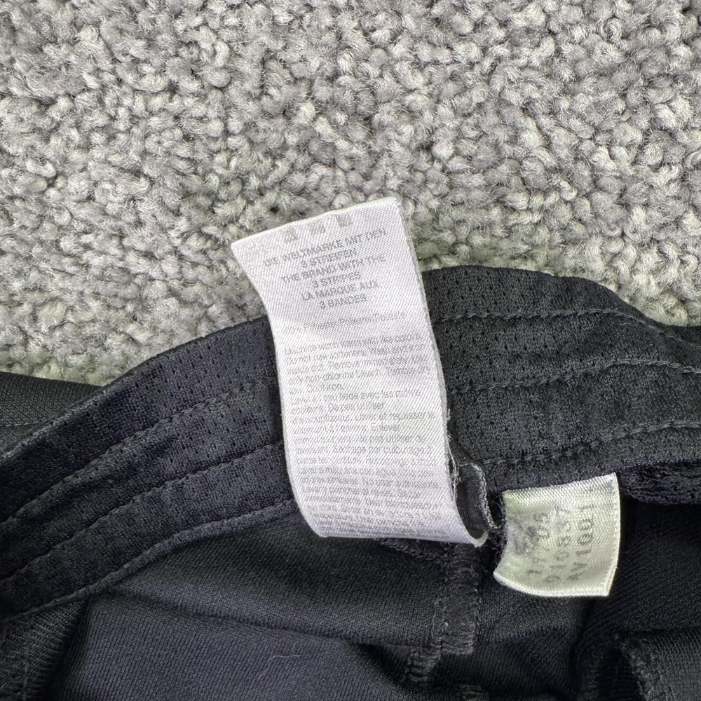 Adidas Track Pants Mens Medium Black Knit Elastic Waist Zip Hem 3 Stripe Logo - Picture 11 of 15